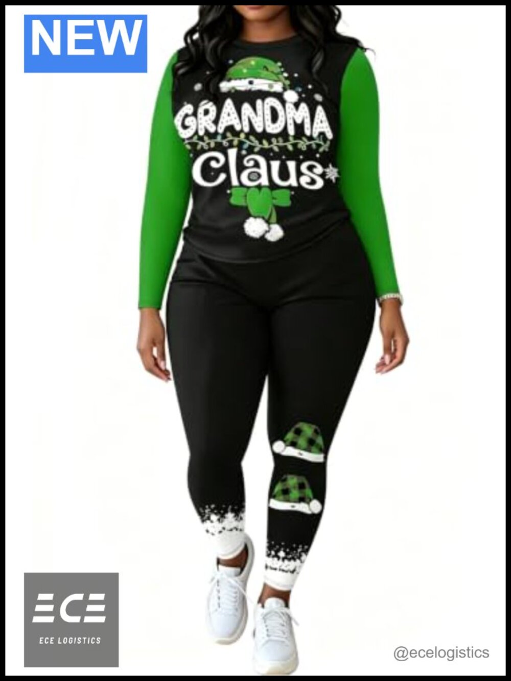 Christmas Two Piece Pajama Set Women Lounge Legging Outfit Sweatsuit Jogger
